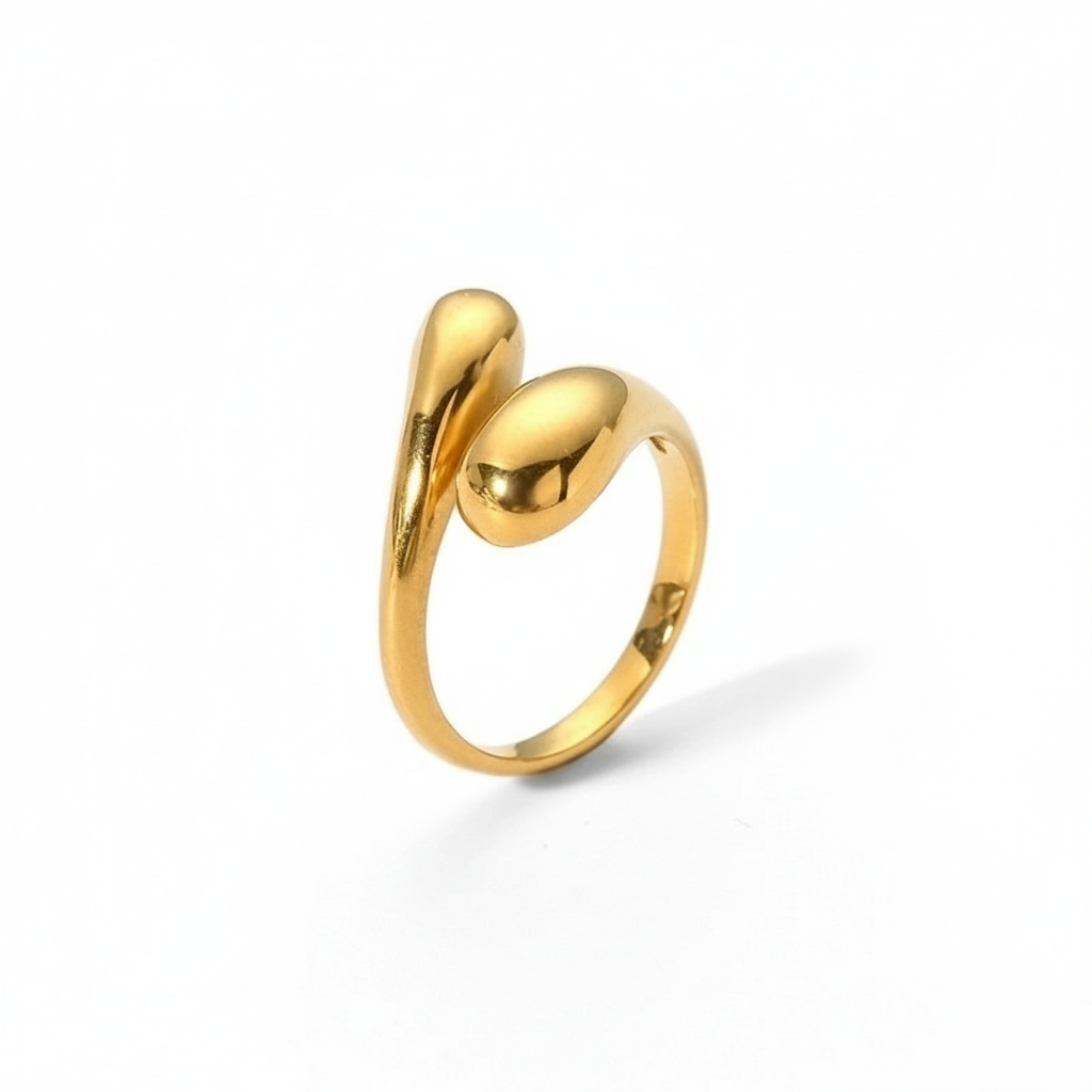 Alanya Ring in waterproof 18k PVD gold plated stainless steel – hypoallergenic ring UK