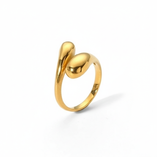 Alanya Ring in waterproof 18k PVD gold plated stainless steel – hypoallergenic ring UK