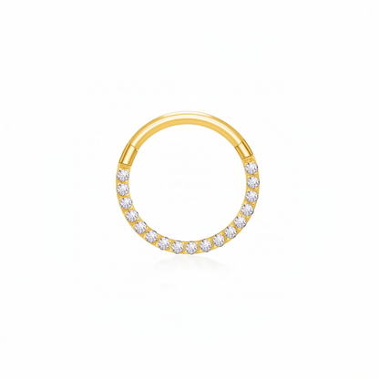 Camille Seamless Daith Hoop in hypoallergenic surgical steel with PVD gold plating – waterproof piercing UK