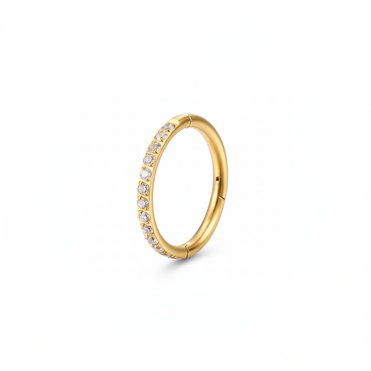 Celeste Helix Hoop in waterproof 18k PVD gold plated stainless steel – hypoallergenic helix piercing UK