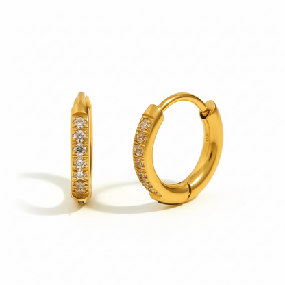 Nusa Huggies 10mm in waterproof 18k PVD gold plated stainless steel – hypoallergenic earrings UK