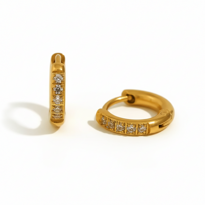 Nusa Huggies 8mm in waterproof 18k PVD gold plated stainless steel – hypoallergenic earrings UK