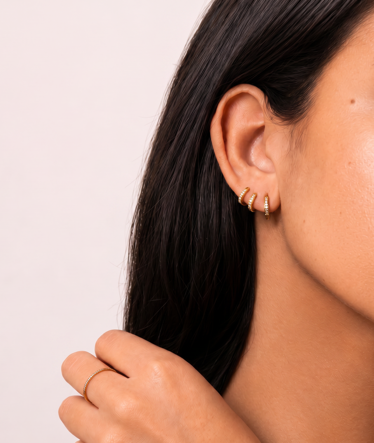 Nusa Huggies 8mm in waterproof 18k PVD gold plated stainless steel – hypoallergenic earrings UK