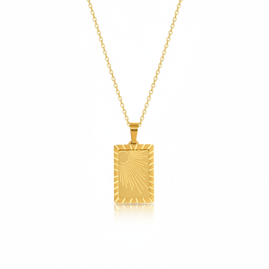 Sol Necklace in waterproof 18k PVD gold plated stainless steel – hypoallergenic necklace UK