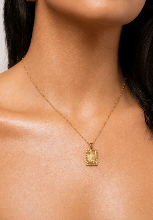 Sol Necklace in waterproof 18k PVD gold plated stainless steel – hypoallergenic necklace UK